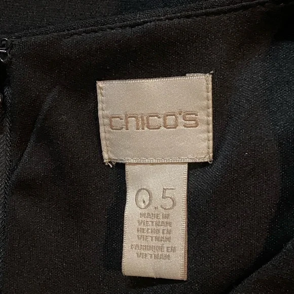 Chico’s cold shoulder size 6 seamed Black Lined Stealth dress - Picture 4 of 6